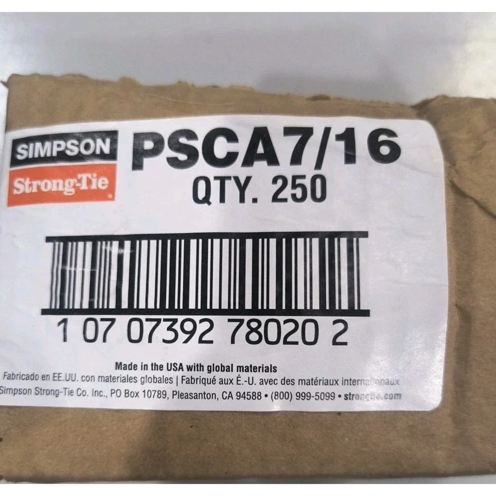 Simpson Strong-Tie PSCA 7/16-in. 20-Gauge Galvanized Panel Sheathing Clip 250